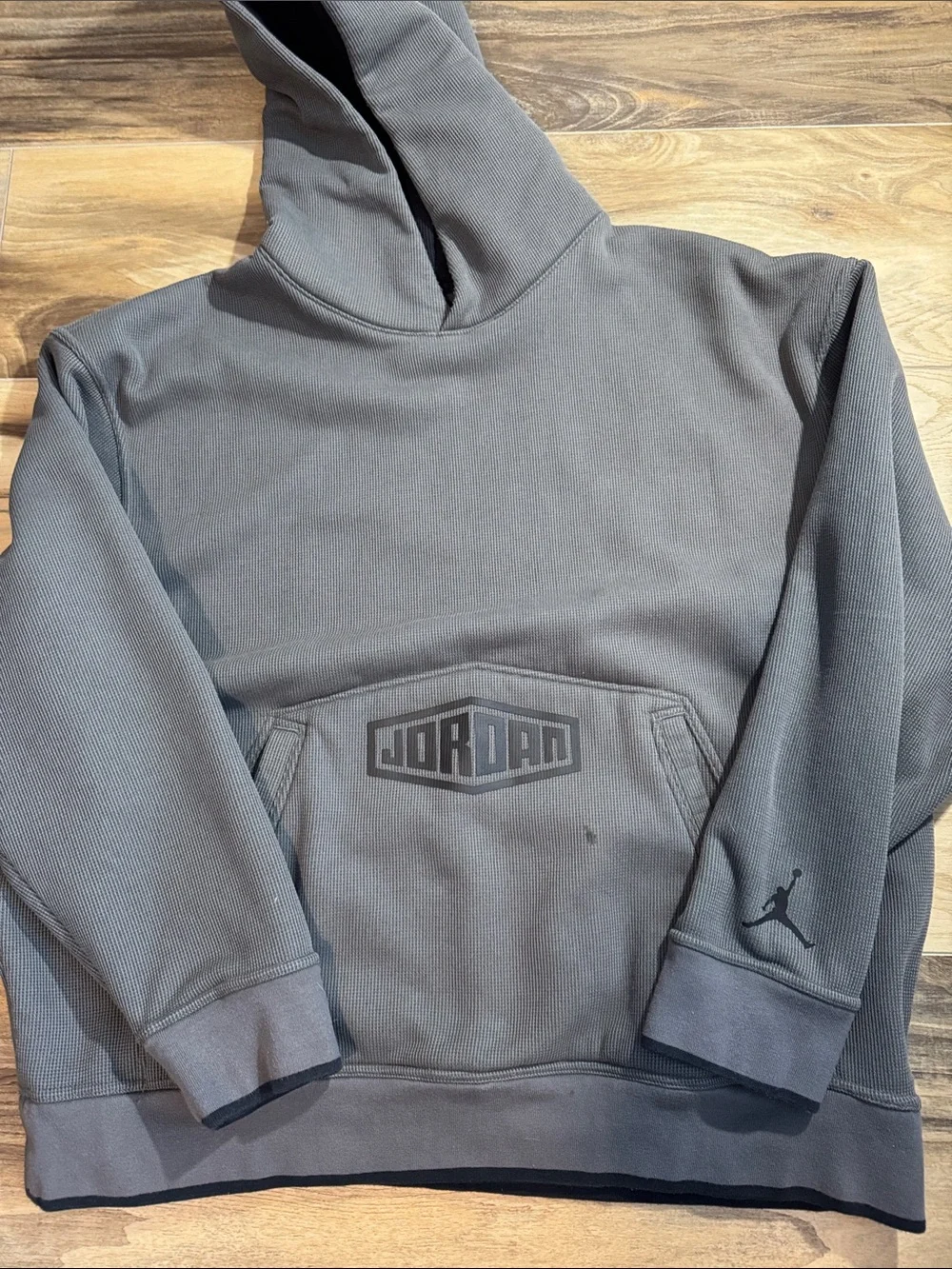 Nike Air Jordan MJ Sport DNA Pullover Hoodie Men's 3XL Iron Grey Waffle Knit